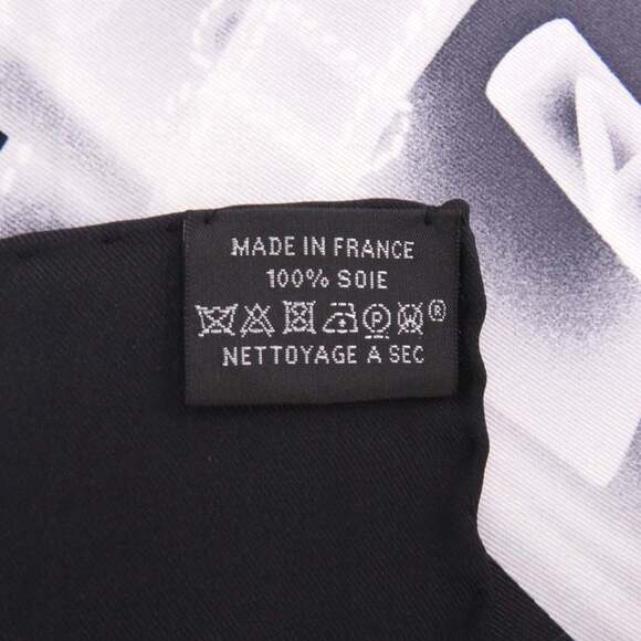 HERMES Authentic Black Silk Scarf - Picture 4 of 4